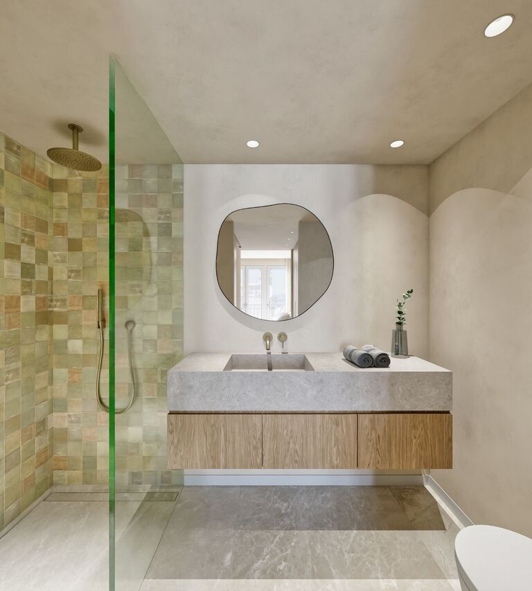 Designer Apartment in Bonanova with Harbour Views, Terrace Fireplace & Pool